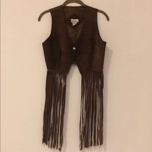 Vintage suede leather brown vest
